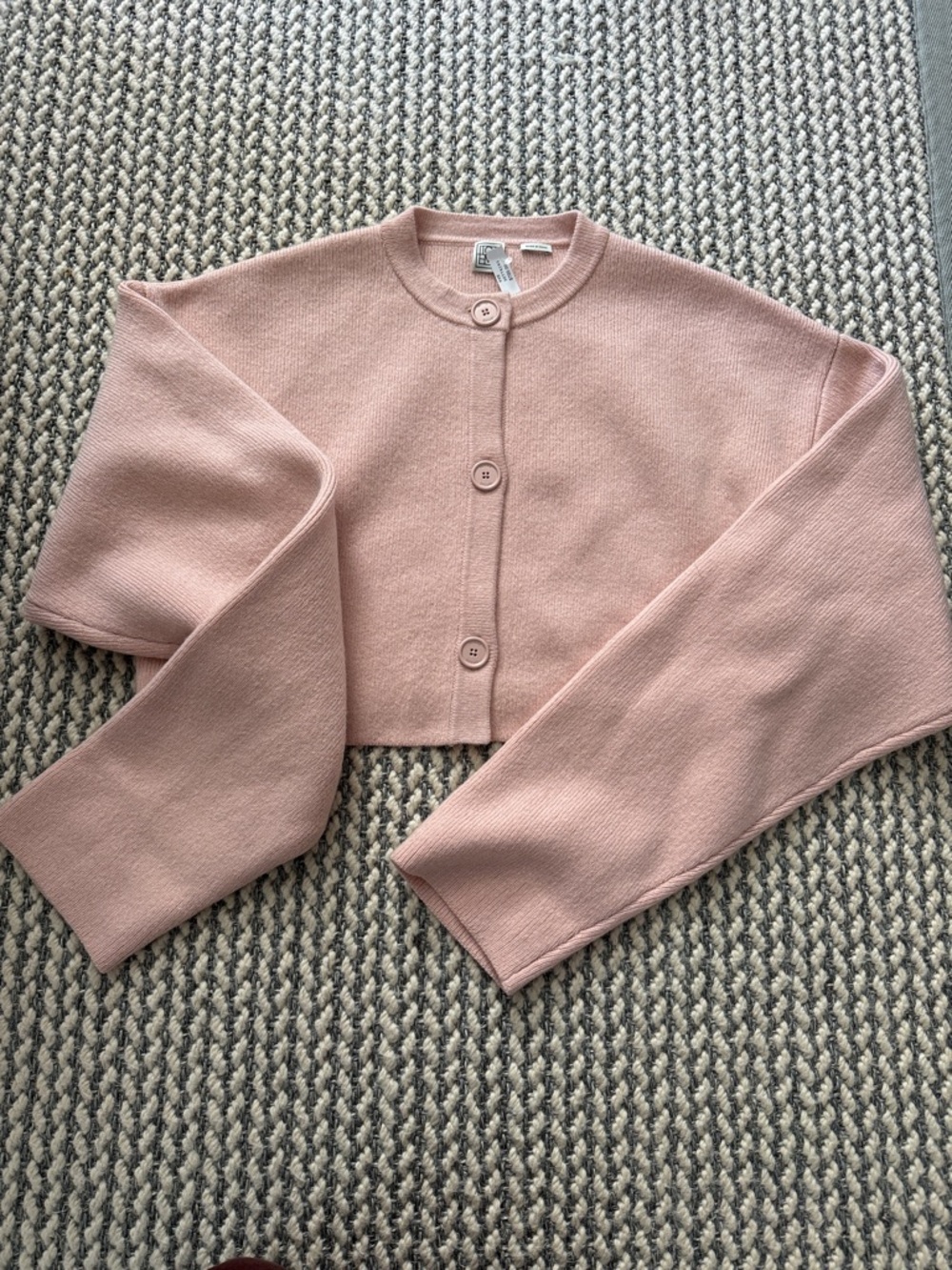 Toteme Blush Pink Round-Neck Button Cardigan